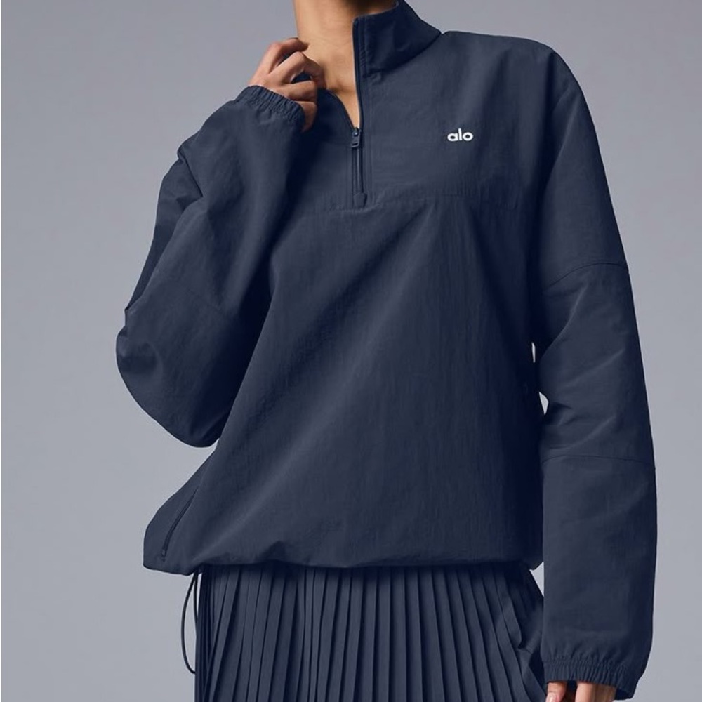Alo Yoga Light Weight Takeaway Track Pullover Navy S
